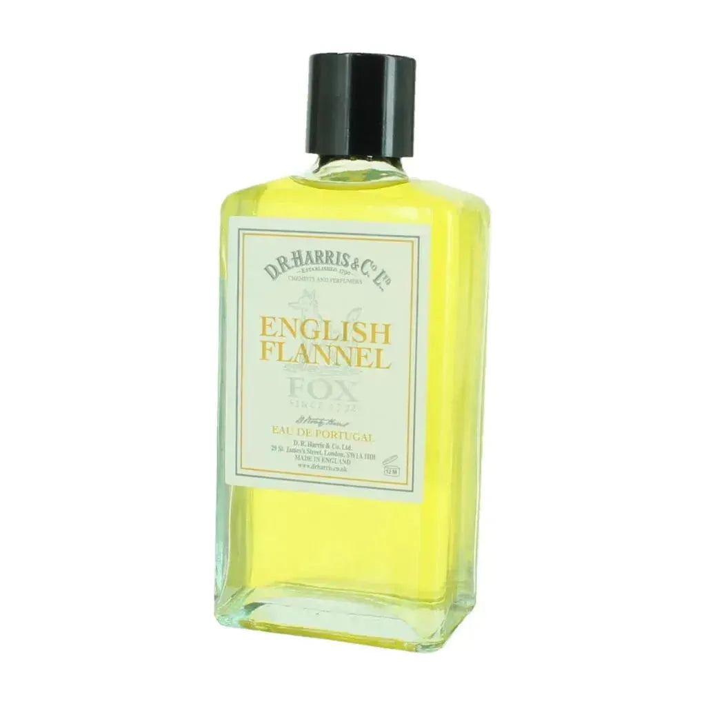 D.R. Harris & Co English Flannel Eau De Portugal Cologne 100ml bottle with elegant packaging and classic design.