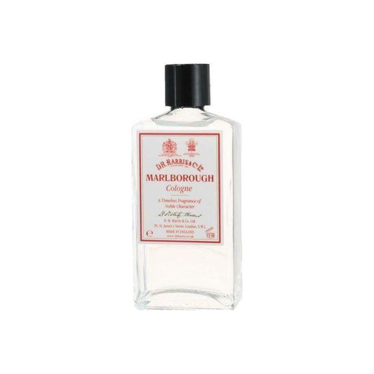 D. R. Harris & Co Marlborough Cologne 100ml bottle, elegant glass container with classic label and silver cap.