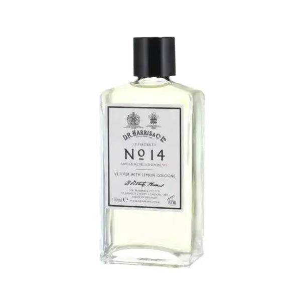D. R. Harris & Co No 14 Cologne 30ml bottle with elegant packaging, showcasing a classic fragrance from Pasteur Pharmacy.