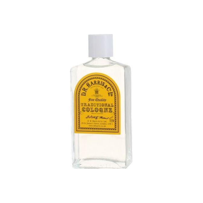D. R. Harris & Co Traditional Cologne 100ml bottle, elegant glass container with a classic label, on a white background.