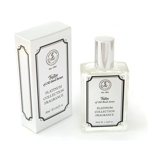 Taylor of Old Bond Street Platinum Collection cologne bottle, 50ml, with elegant packaging and classic design.