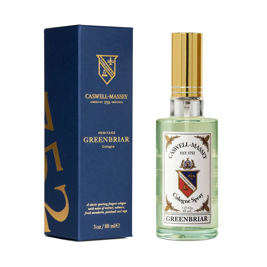 Caswell-Massey Jockey Club cologne spray in a 3 oz bottle, part of the Pasteur Pharmacy collection, with elegant packaging.