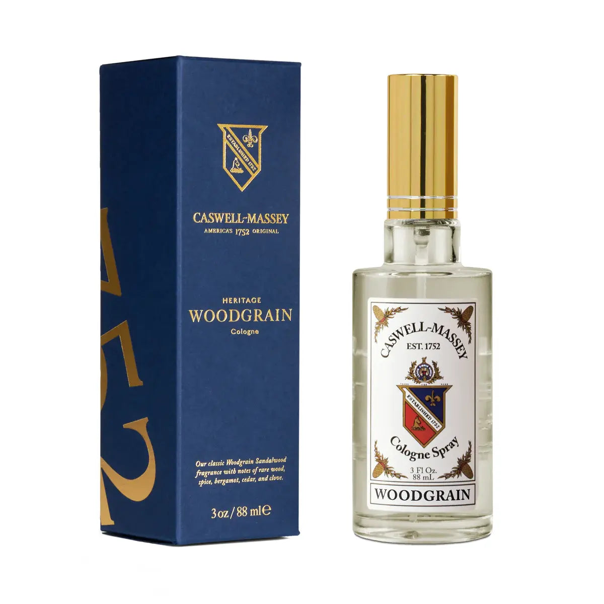 Pasteur Pharmacy Caswell-Massey Cologne Spray 3 oz from the Jockey Club Collection, featuring a sleek bottle with elegant branding.