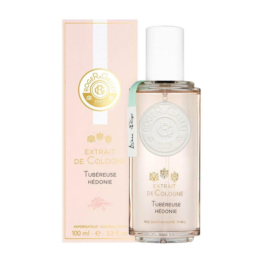 Roger & Gallet Tubereuse Hedonie Cologne Spray 100ml, elegant floral fragrance in a sleek spray bottle.