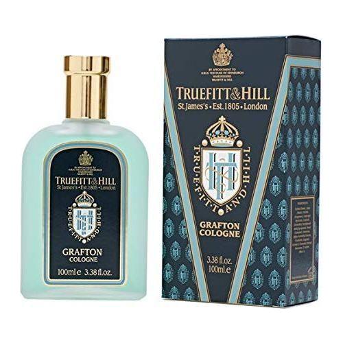 Truefitt & Hill Grafton Cologne Spray 3.38 oz, elegant men's fragrance in a sleek bottle.