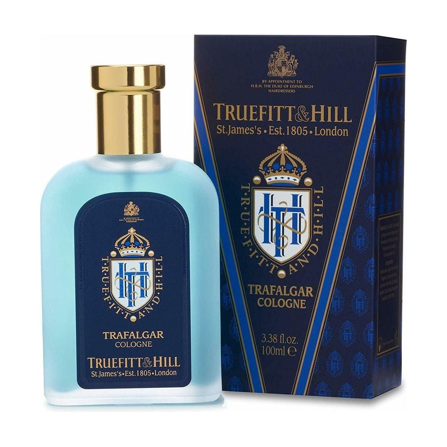 Truefitt & Hill Trafalgar Cologne Spray 3.38 oz bottle, elegant design, showcasing the premium men's fragrance.