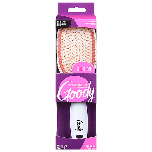 Goody Clean Radiance Oval Cushion Brush by Pasteur Pharmacy, a hairbrush with a cushioned oval design for gentle detangling.