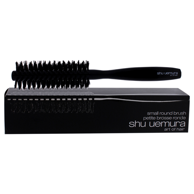 Small round brush by Shu Uemura for unisex, ideal for styling and blow-drying, shown with bristles and handle.