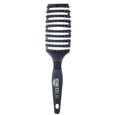 The Flex Brush XL vent brush with mixed boar and nylon pins in black, designed for detangling and styling hair.
