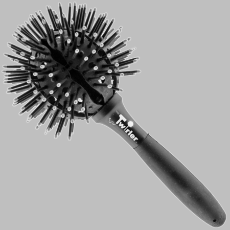 Large black The Twirler Classic Ball Brush by Pasteur Pharmacy, a durable comb and brush for hair styling and detangling.