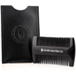 Crown Shaving Co. beard comb by Pasteur Pharmacy, wide-tooth wooden grooming comb for facial hair styling and detangling.