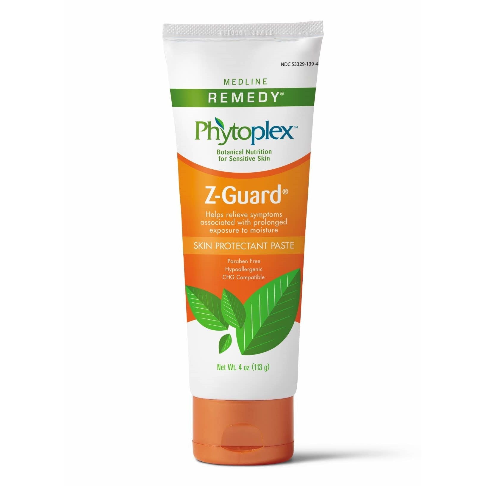 Medline Remedy Phytoplex Z-Guard skin protectant paste in 4 oz container, used for skin protection and care.