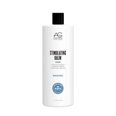 AG Hair Cosmetics Stimulating Balm Conditioner in 237ml bottle, creamy formula with botanical ingredients for scalp and hair health.