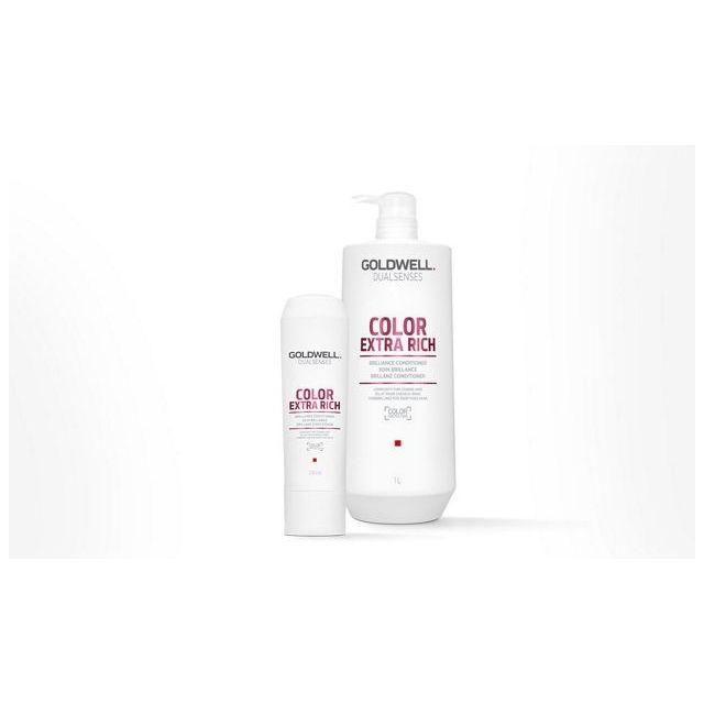 Goldwell DualSenses Color Extra Rich Brilliance Conditioner in 10.1 oz bottle, nourishing hair with vibrant color protection.