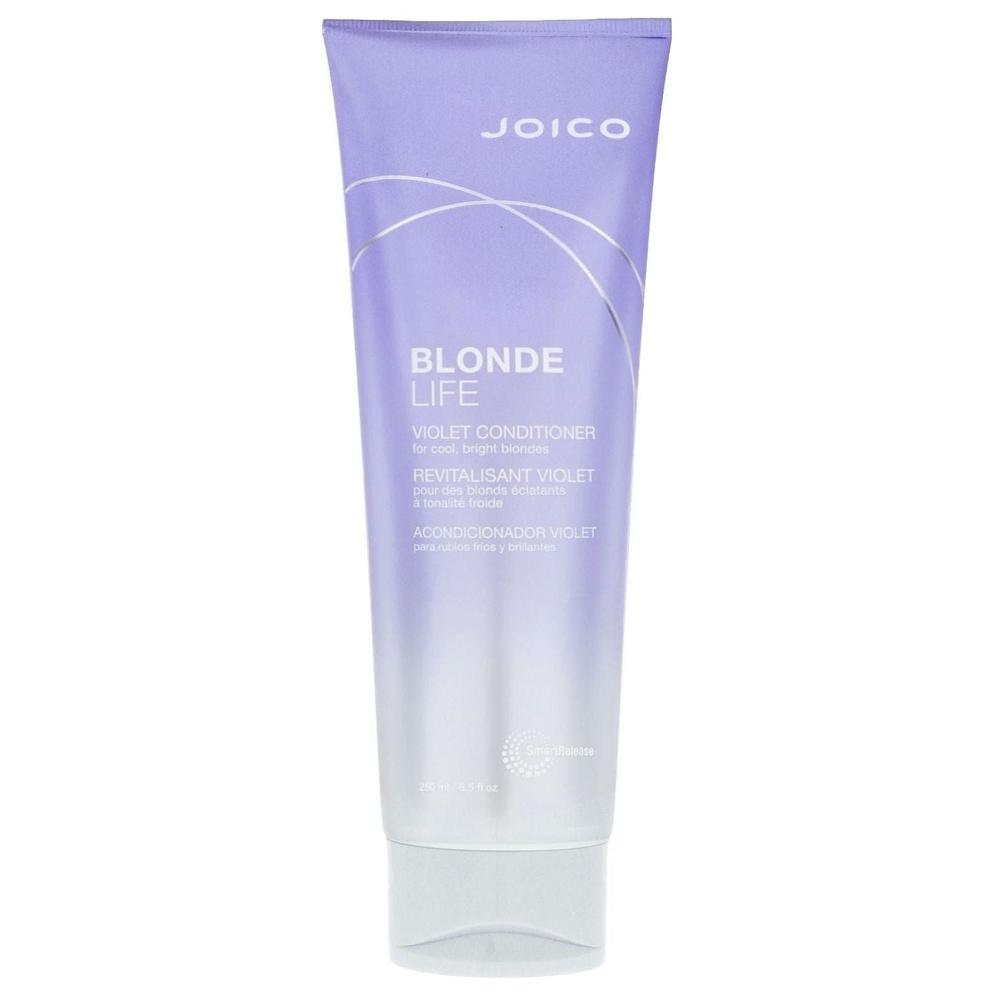 Joico Blonde Life Violet Conditioner in 250ml bottle, creamy hair conditioner for blonde and highlighted hair care.