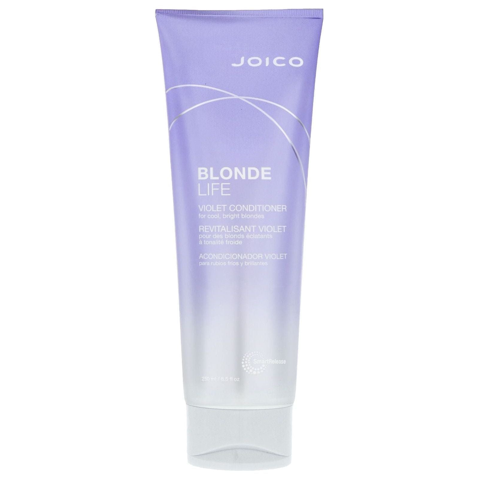 Joico Blonde Life Violet Conditioner in 250ml bottle, creamy hair conditioner for blonde and highlighted hair care.