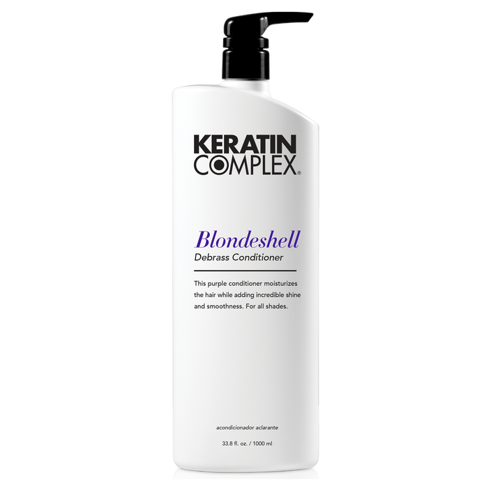 Keratin Complex Blondeshell Conditioner in a 33.8 oz bottle, designed for blonde hair care with nourishing formula