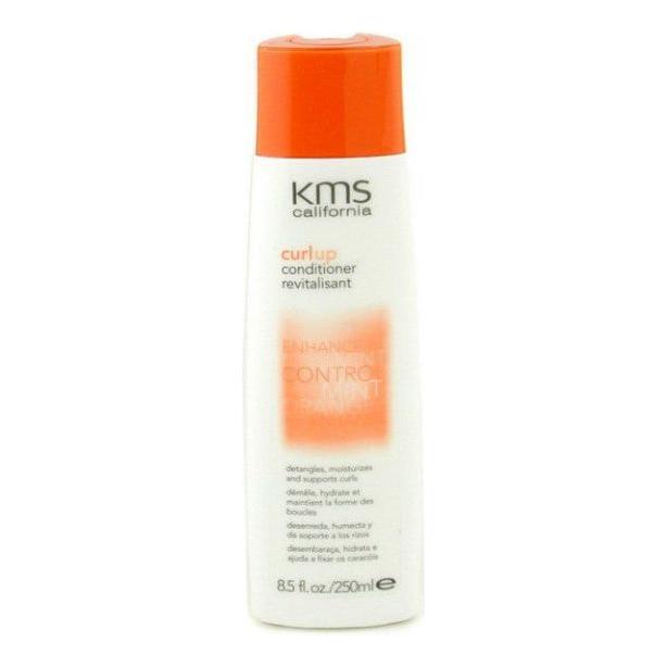 KMS California Curl Up Conditioner 250ml bottle, moisturizing conditioner for curly hair, with a white and green label