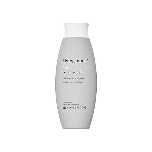 Living Proof Full Conditioner for fine, thin, or flat hair in an 8 oz bottle, shown in a sleek conditioner container.
