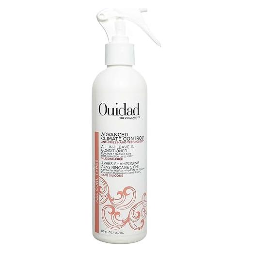 Ouidad Advanced Climate Control All-In-1 Leave-In Conditioner in 8.5 oz bottle, moisturizing and protecting hair from climate effects.
