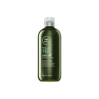 Paul Mitchell Tea Tree Special Conditioner 16.9 oz bottle with green labeling and white cap, designed for scalp and hair nourishment.