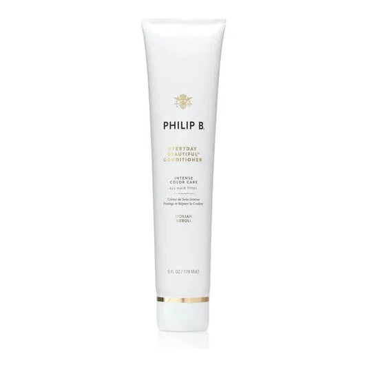 Philip B. Everyday Beautiful Conditioner in 178ml bottle, hydrating hair conditioner with a sleek white and silver design.