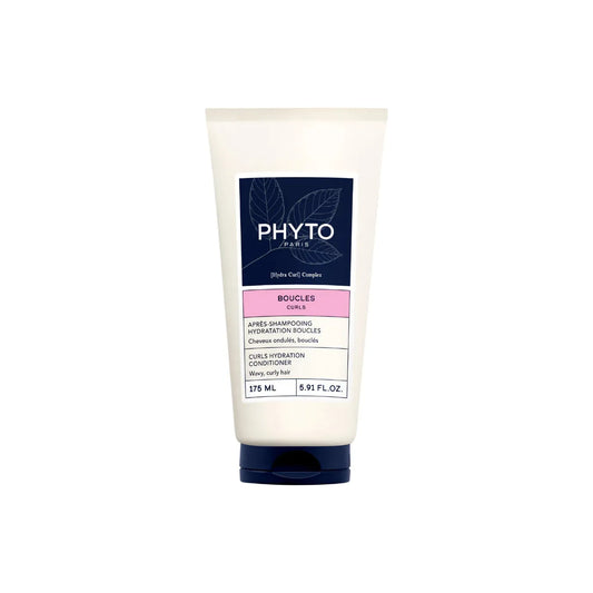 Pasteur Pharmacy Phyto Boucles Curls Hydration Conditioner, 5.91 oz, in a white bottle with a pump dispenser.