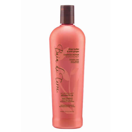 Bain de Terre Shea Butter and Wild Ginger Damage Repair Conditioner bottle from Pasteur Pharmacy, smooth and nourishing hair care product