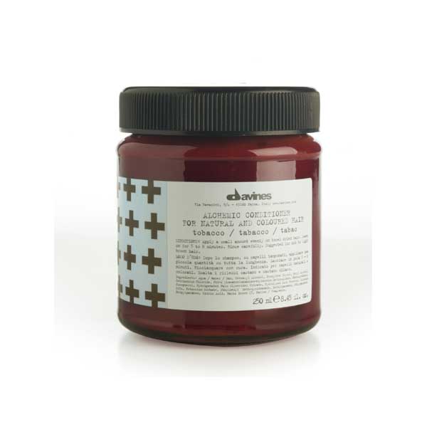 Davines Alchemic Tobacco Conditioner in 250ml bottle, creamy conditioner for colored and treated hair, displayed on a white background.