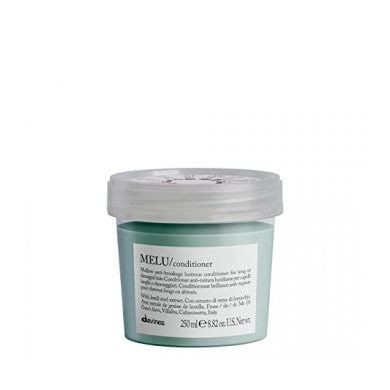 Davines Melu Conditioner 250ml bottle, creamy hair conditioner for strengthening and nourishing hair, shown in a sleek container.