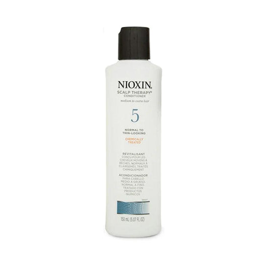 Nioxin Scalp Therapy System 5 Conditioner in a 5.07 fl oz bottle, designed for scalp and hair health by Pasteur Pharmacy.