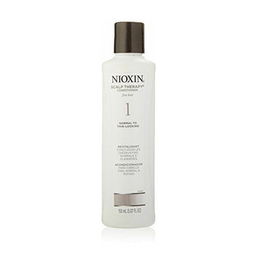 Nioxin System 1 Scalp Therapy Conditioner in 5.07 fl oz bottle, optimized for thinning hair and scalp health.