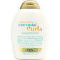OGX Quenching + Coconut Curls conditioner in 13 oz bottle, featuring hydrating coconut for soft, defined curls.