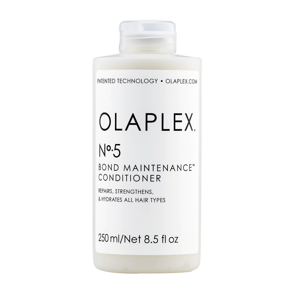 Olaplex No 5 Bond Maintenance Conditioner 250ml bottle, hydrating hair conditioner with sleek packaging and pump dispenser.