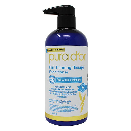 Pura D'or Hair Thinning Therapy Conditioner in 16 Fl Oz bottle, natural hair care for thinning hair, by Pasteur Pharmacy.