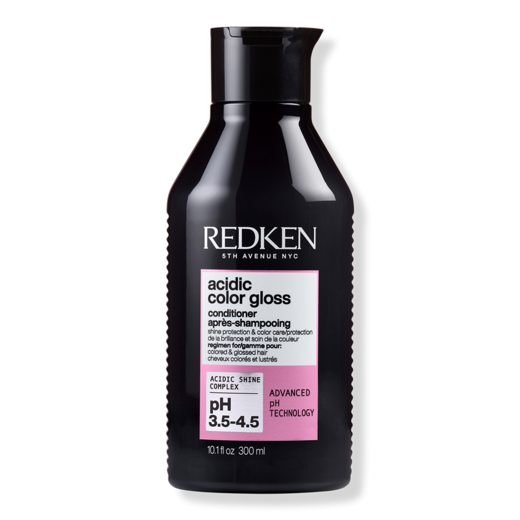 Redken Acidic Color Gloss Conditioner 10.1oz bottle with sleek packaging, designed to enhance color-treated hair's shine and softness.