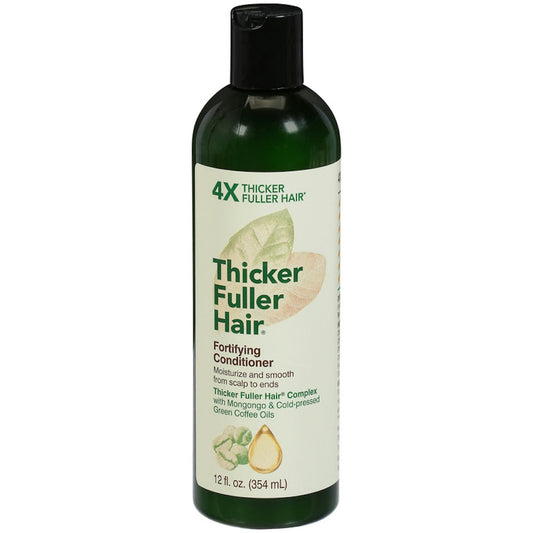 Thicker Fuller Hair Fortifying Conditioner by Pasteur Pharmacy, 12 fl oz bottle, for stronger, fuller hair care.
