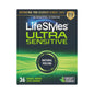 Lifestyles Ultra Sensitive condoms in packaging, designed for enhanced sensitivity and comfort, from Pasteur Pharmacy.