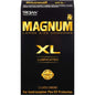 Trojan Magnum XL lubricated latex condoms, extra large size, shown in packaging with clear branding and product details