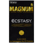 Trojan Magnum Ecstasy large size lubricated condoms displayed on a white background