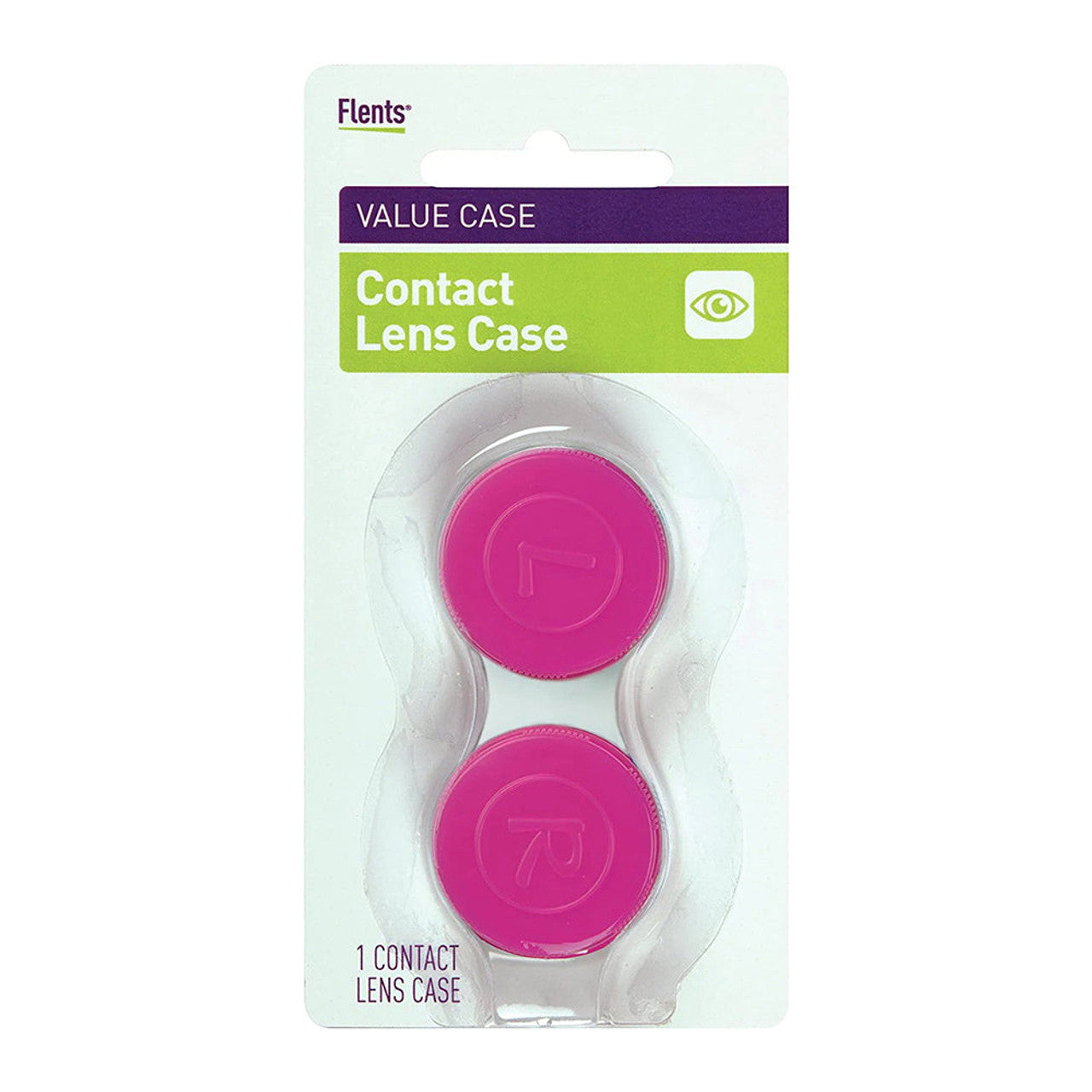 Pasteur Pharmacy Flents contact lens case with separate compartments for storing and protecting contact lenses.