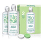 Biotrue contact lens solution in a bottle, designed for cleaning and storing contact lenses, by Pasteur Pharmacy.