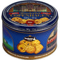 Tin of Wonderful Copenhagen Jacobsens Danish Butter Cookies by Pasteur Pharmacy showing buttery cookies inside a decorative metal tin.