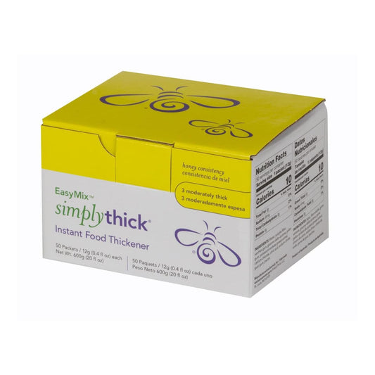 Simply Thick Gel Honey by Pasteur Pharmacy for cooking and baking, 50 packs of 12g each, in a clear gel form.