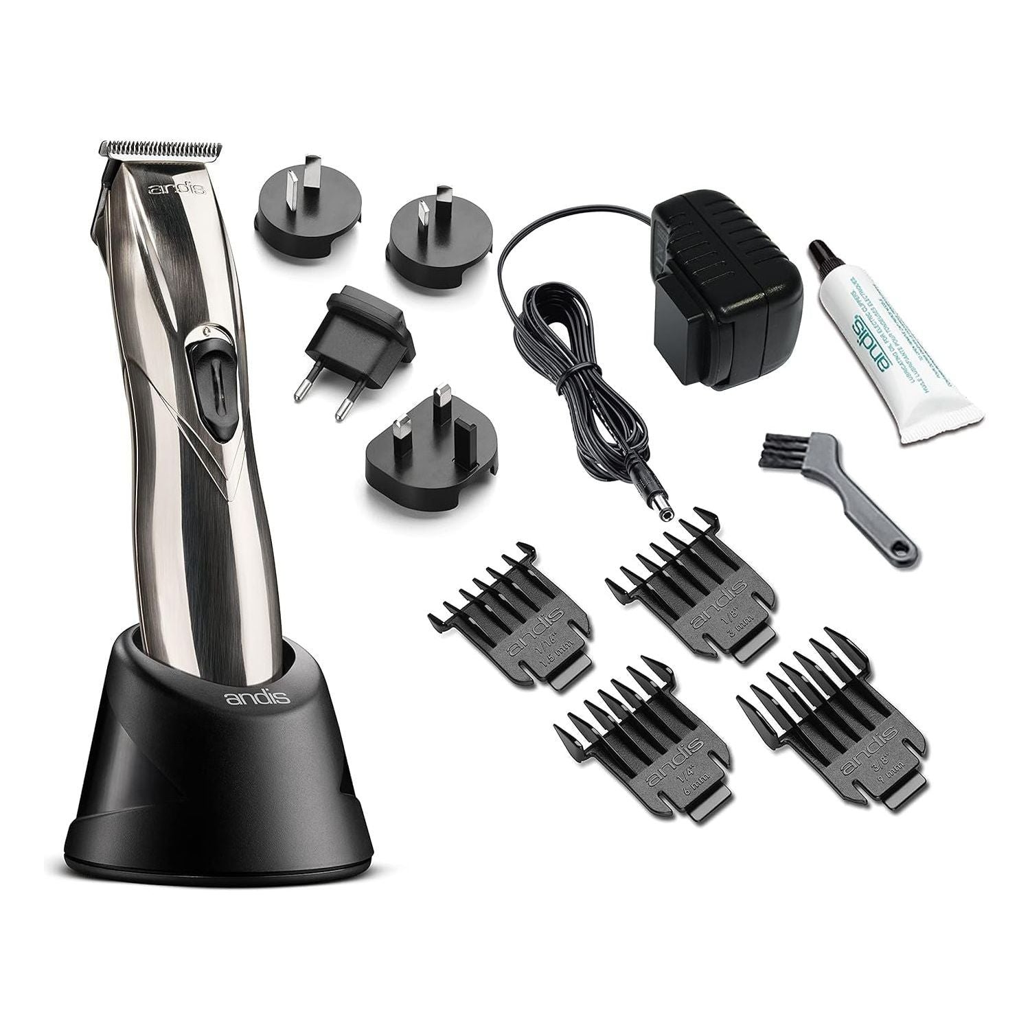 Andis Slimline Pro Li cordless trimmer for precise grooming, with sleek design and rechargeable battery, ideal for detailed trimming.