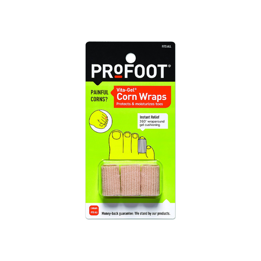 Profoot Vita-Gel Corn Pads from Pasteur Pharmacy, moisturizing gel protection for corns and calluses, 3-pack.