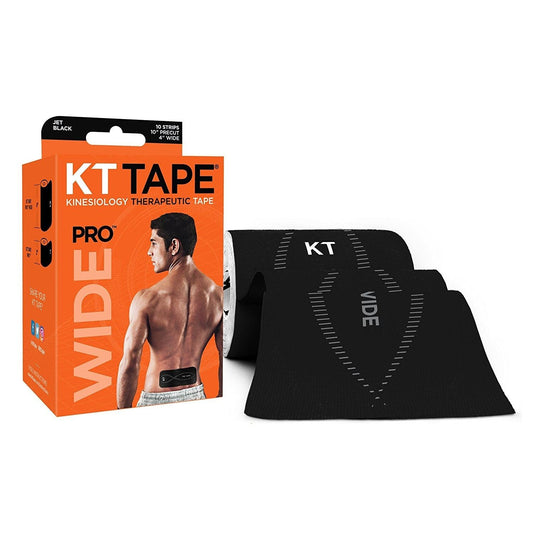 KT Tape Pro Wide in therapeutic jet black, a correction tape product from Pasteur Pharmacy with wide application.