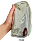Silver metal Kingsley travel cosmetic and toiletry organizer bag by Pasteur Pharmacy, with multiple compartments for makeup and toiletries.