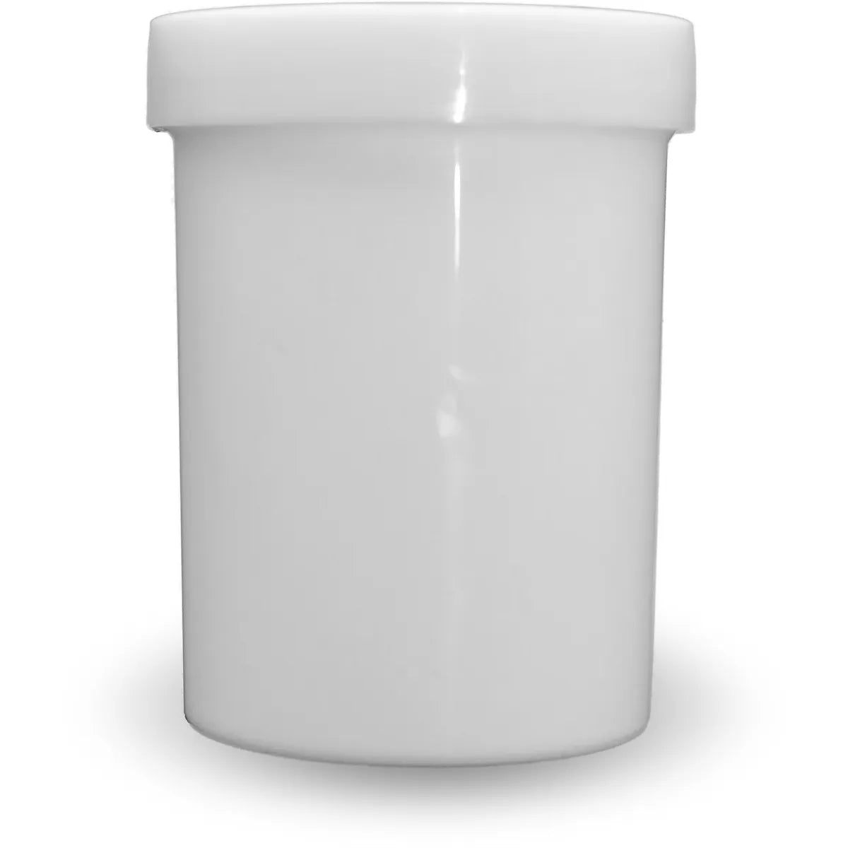 Set of 48 white 4oz cosmetic ointment jars with lids from Pasteur Pharmacy, ideal for skincare or cosmetic storage.