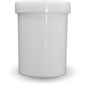 Set of 48 white 4oz cosmetic ointment jars with lids from Pasteur Pharmacy, ideal for skincare or cosmetic storage.